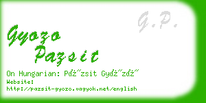 gyozo pazsit business card